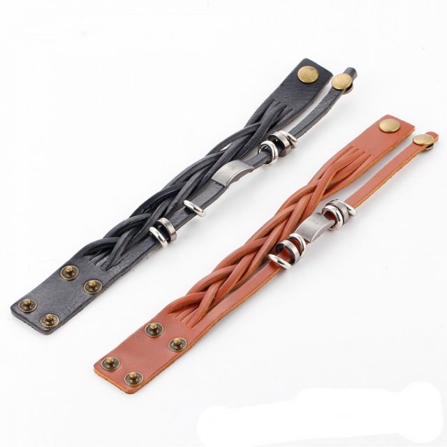 Men’s Ethnic Style Wide Leather Bracelet