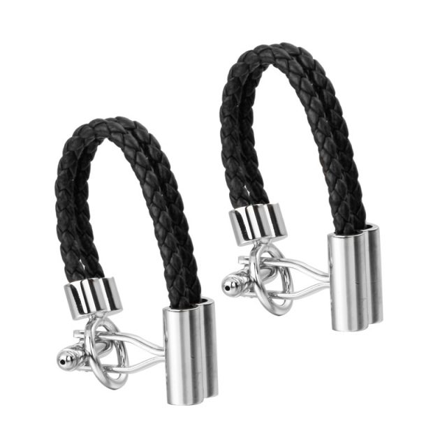 Black Rope Cufflinks for Men