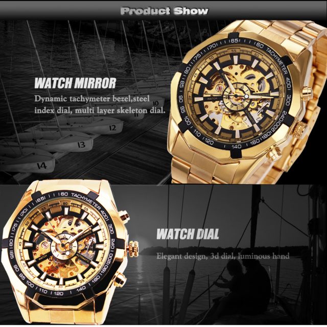 Cool Men’s Skeleton Automatic Mechanical Watch