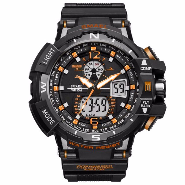 Digital Quartz Sports Watches With Dual Display for Men