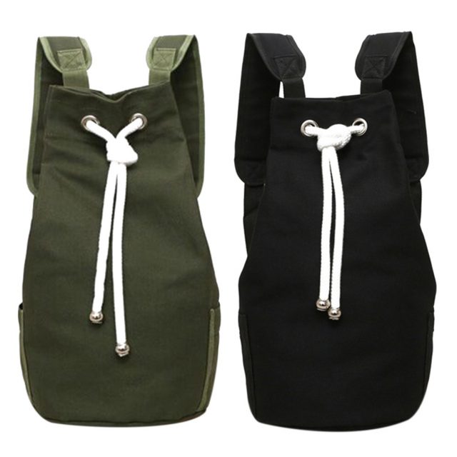 Men’s Sport Style Canvas Drawstring Backpack