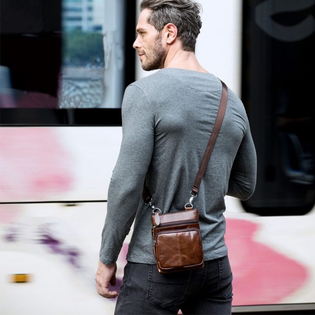 Genuine Leather Men’s Shoulder Bag