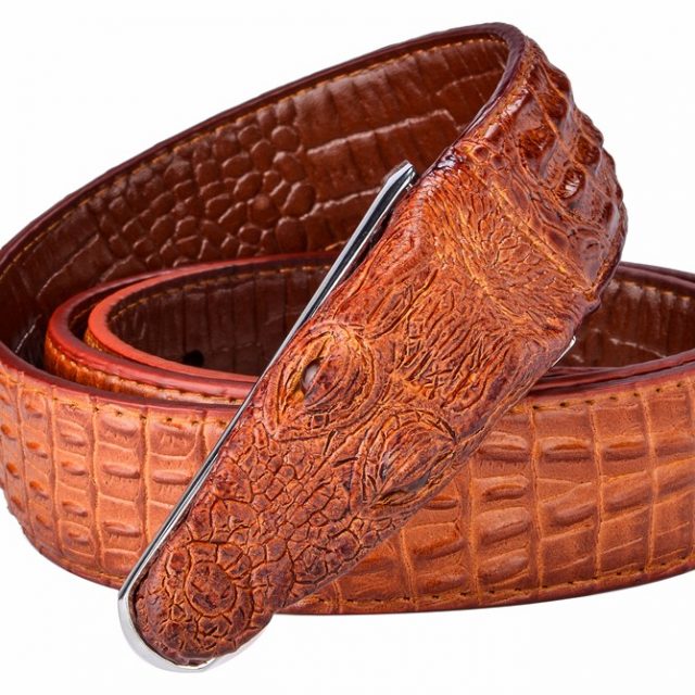 Luxurious Crocodile Imitation Leather Men’s Belt