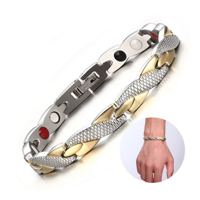 Magnetic Germanium Stainless Steel Bracelets for Women Men